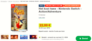 It Takes Two - Nintendo Switch voor €22 bij Proshop