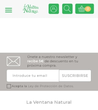 -5€ por suscribirnos a la Newsletter de La Ventana Natural.