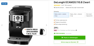 De'Longhi Magnifica Volautomatische espressomachine + DeLonghi melkopschuimer voor €299 bij Expert