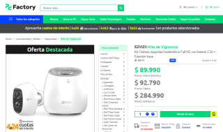 Kit Ezviz con cámara de seguridad inalámbrica + estación base por $89.990