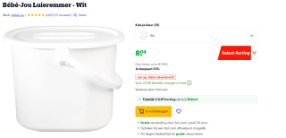 Bébé-Jou Luieremmer Uni Wit voor €8,04 bij Bol.com