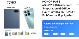 Honor Pad 8 2K 6GB/128GB + Honor X6a 4GB/128GB por 269€