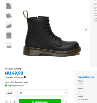 dr Martens Junior veterboots 1460 k delaney voor €49,95 bij Timco Voordeelmarkt