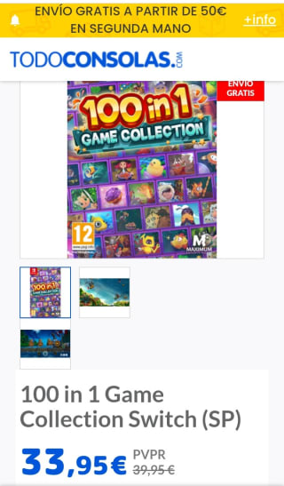 100 in 1 Game Collection Nintendo Switch por 33,95€.