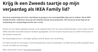 Gratis Zweeds taartje op je verjaardag bij Ikea