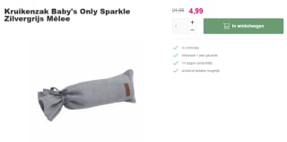 Kruikenzak Baby's Only Sparkle Zilvergrijs voor €4,99 bij Van Asten Babysuperstore