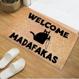Alfombrilla Dark Cat Welcome Madafakas 30x50 cm por 0,99€
