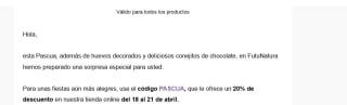 20% descuento en seleccionados desde Futurnatura