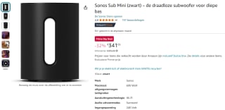 Sonos Sub Mini subwoofer voor €346,79 met Amazon Prime