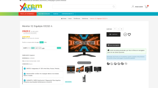 Monitor Gigabyte G32QC 32" QHD 2560 x 1440 165Hz 1ms238,59 por 238,99€