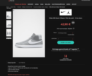 Zapatillas NIKE SB ZOOM BLAZER MID en piel por solo 42,90€