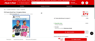 Juego PS5 Tennis World Tour 2 Complete Edition por 9,89€