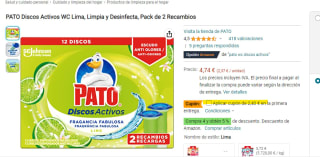 Pack 2 recambios PATO Discos Activos WC Lima por solo 2,34€ y mas cositas