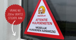 Gratis huisdieren hulpdienstensticker aanvragen bij Stichting DierenLot