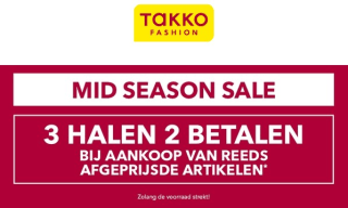 3 halen 2 betalen op de sale bij Takko Fashion
