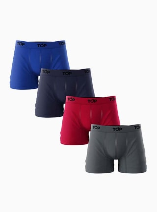 Pack 4 boxer top calce medio hombre algodón por solo $9.490