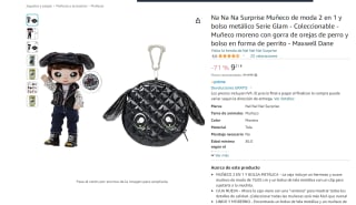 Muñeco de moda 2 en 1 y bolso metálico Serie Glam Na Na Na Surprise por 9,21€