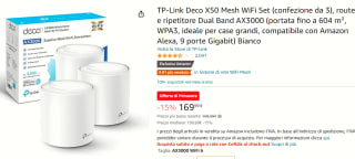 TP-Link Deco X50 - Mesh WiFi - Wifi 6 - 3000Mbps - 3-pack voor €169,99 bij Amazon