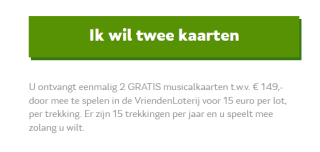 2 gratis musical tickets bij meespelen Vriendenloterij