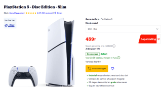 Playstation 5 Disc Edition voor €459 bij Bol