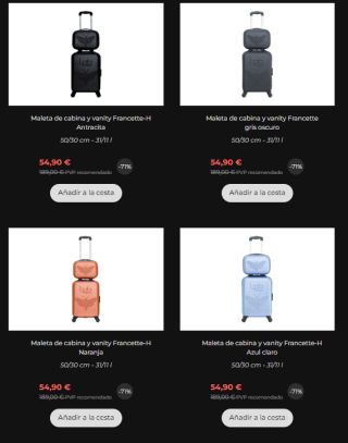 Hasta 75% descuento maletas Les P’tites Bombes las de cabina por 29,90€