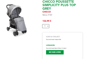 Poussette Chicco Simplicity Plus Top à 132,99€