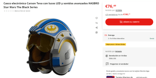 Casco electrónico Carson Teva Star Wars The Black Series por 76,49€