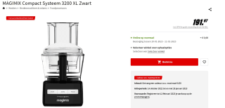Magimix Foodprocesso Compact 3200 XL + gratis Emile Henry pizzasteen voor €191,97 bij de MediaMarkt