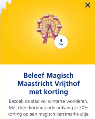 20% korting kerstmarkt Maastricht via NS Wintercity
