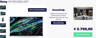 Sony XR65A95LAEP 65" OLED TV voor €2.799 bij Smits Arnhem