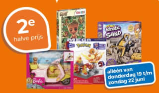 Alle speelgoed 2e halve prijs bij Trekpleister