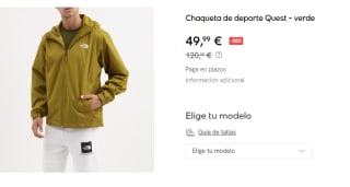 Chaqueta de Hombre The North Face Quest por 49.99€