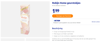 Robijn home geurstokjes voor €1,99 bij de Action