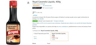 Pack 3 Royal Caramelo Líquido Botella - 400 gr. por 5.76€