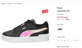 Puma Jada Holo PS kids sneakers zwart voor €19,99 bij Schuurman schoenen