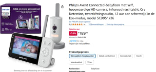 Philips Avent Connected-babyfoon met Wifi, hoogwaardige HD-camera voor €189,99 bij Amazon