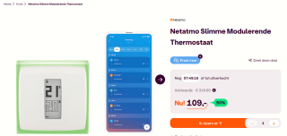 Netatmo Slimme Thermostaat Modulerend - OpenTherm Cv-ketel voor €109 bij iBOOD