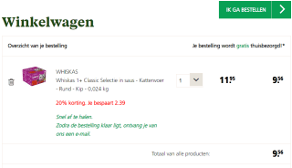 Welkoop kortingscode voor 20% korting op 1 diervoedingsartikel naar keuze