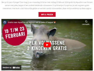 Gratis toegang AquaZoo voor kinderen onder de 15 met een betalende volwassene