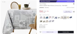 Mantel antimanchas de poliester 140x140 cm varios modelos por 2,62€