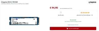 Kingston NV2 2TB M.2 PCI Express 4.0 NVMe SSD voor €94,90 bij Alternate