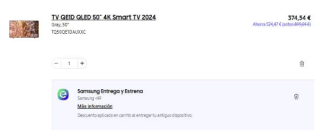 Samsung TV 50” TQ50QE1DAUXXC QE1D QLED 4K Smart TV por 374,54€