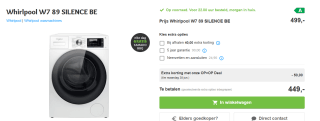Whirlpool W7 89 SILENCE BE Extra stille wasmachine voor €449 bij Bemmelenkroon