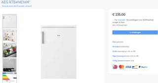 AEG RTB414E1AW - Koelkast - voor €235 bij El-vidas