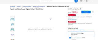 Mando con cable PowerA Pokémon para Nintendo Switch por 14,90€ (11,77) ahorro del IVA)