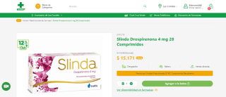 Slinda Drospirenona 4 mg de 28 comprimidos por $15.171