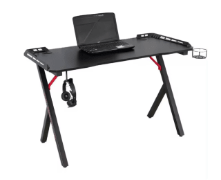 Mesa Gaming 120x60cm con Tablero Efecto Fibra de Carbono por solo 39,43€