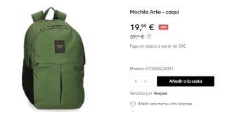Mochila Reebok Arlie 27L por 19.99€