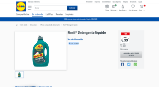 Detergente líquido Norit 2,65L por 6,99€