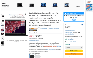 Apple MacBook Pro M4 Pro por 2.099€